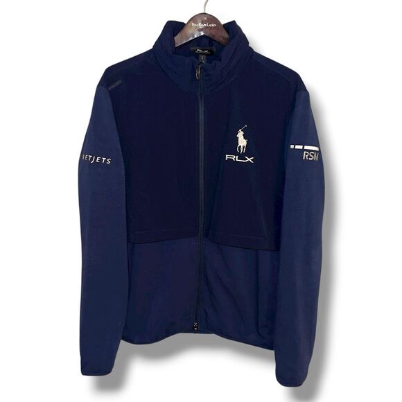 Polo Ralph Lauren RLX Big Pony Full Zip Water Resistant Hooded Rain Jacket L - Picture 2 of 9